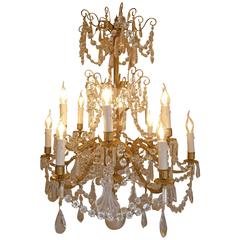 French Maison Baccarat Louis XVI Style Gilt Bronze and Crystal Chandelier