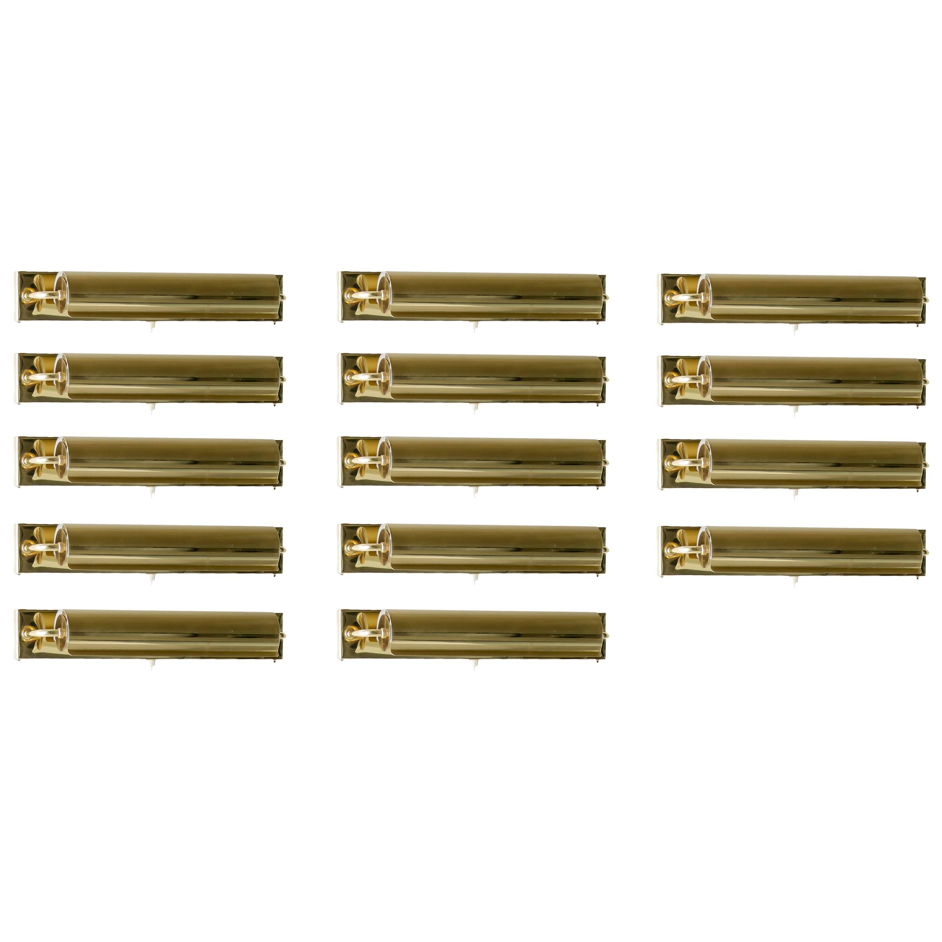 Set of 14 Wall Lamps in Brass by Öia
