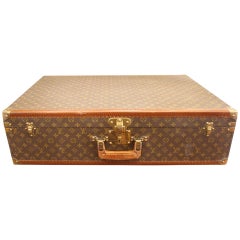 Vintage 1970s Louis Vuitton Hard Suitcase with Square Handle