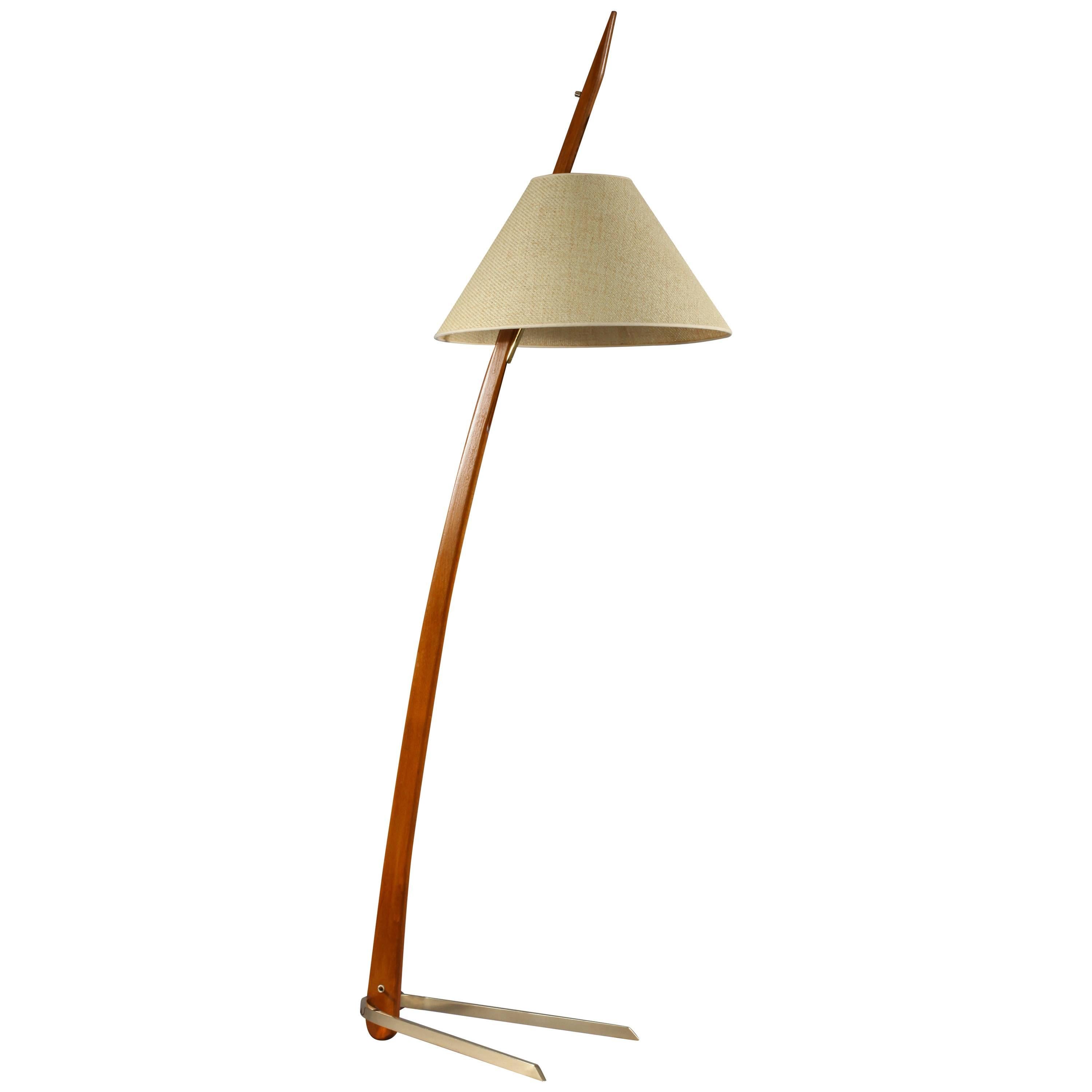 Charming Floor Lamp "Dornstab" Designed Rupert Nikoll,  Vienna, 1950