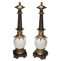 Pair of Stiffel Ostrich Egg Lamps