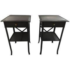 Pair of Industrial Metal End Tables from 7th Arrondissement in Paris