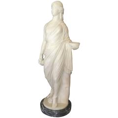 Italian Late 19th Century Carrara Marble Hebe Sculpture