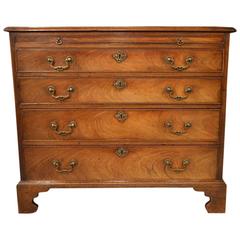 Mahogany George III Period Antique Chest of Drawers with Brushing Slide