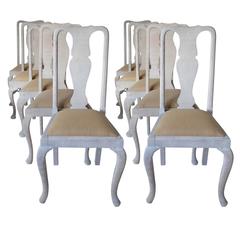 Harlequin Set of Ten Antique Urn Back Dining Chairs