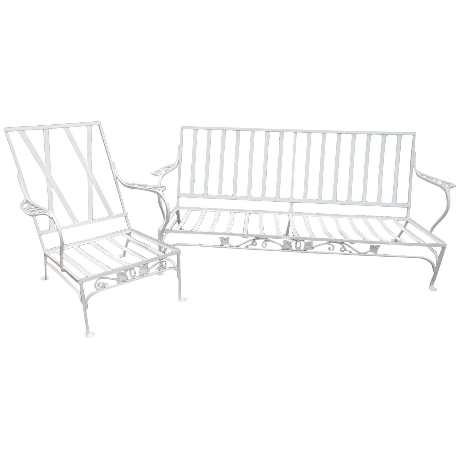 Salterini Vintage Patio Set, Mt Vernon Pattern Sofa and Armchair
