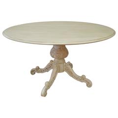 Round Pedestal Painted Dining Table