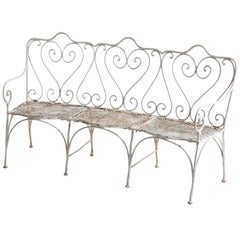 French Late 19th Century Wrought Iron Garden Bench