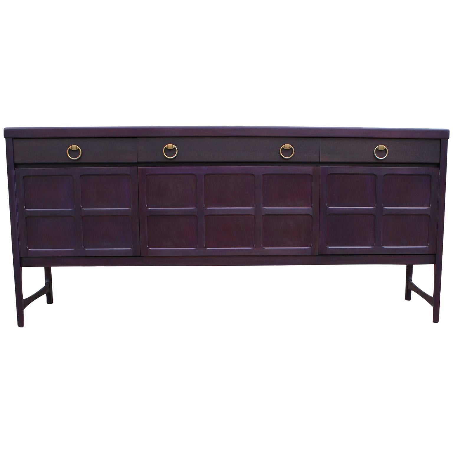 Fabulous Purple Dyed Sideboard with Brass Hardware