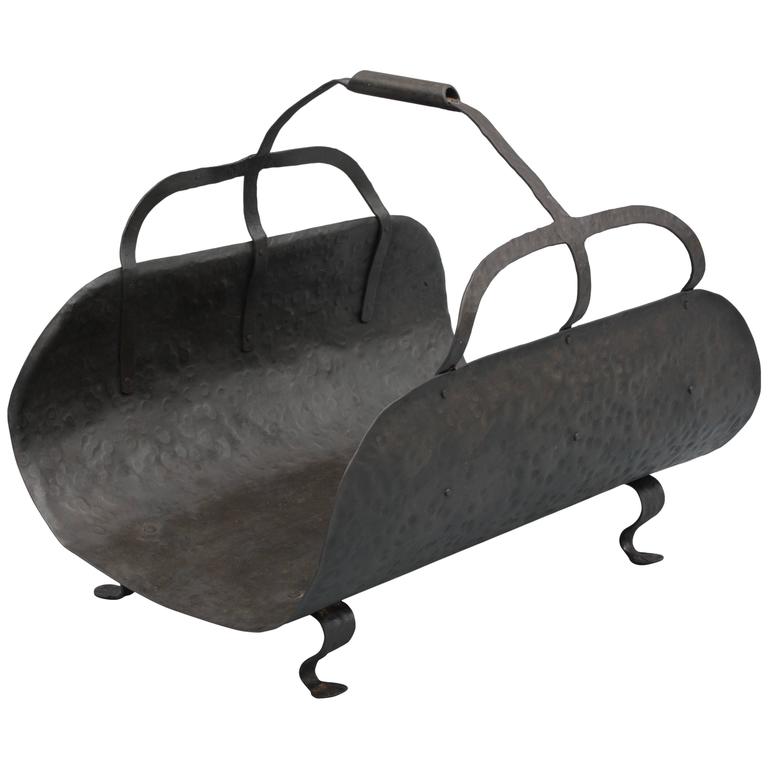 Antique 1920s Hammered Metal Firewood Holder at 1stDibs antique
