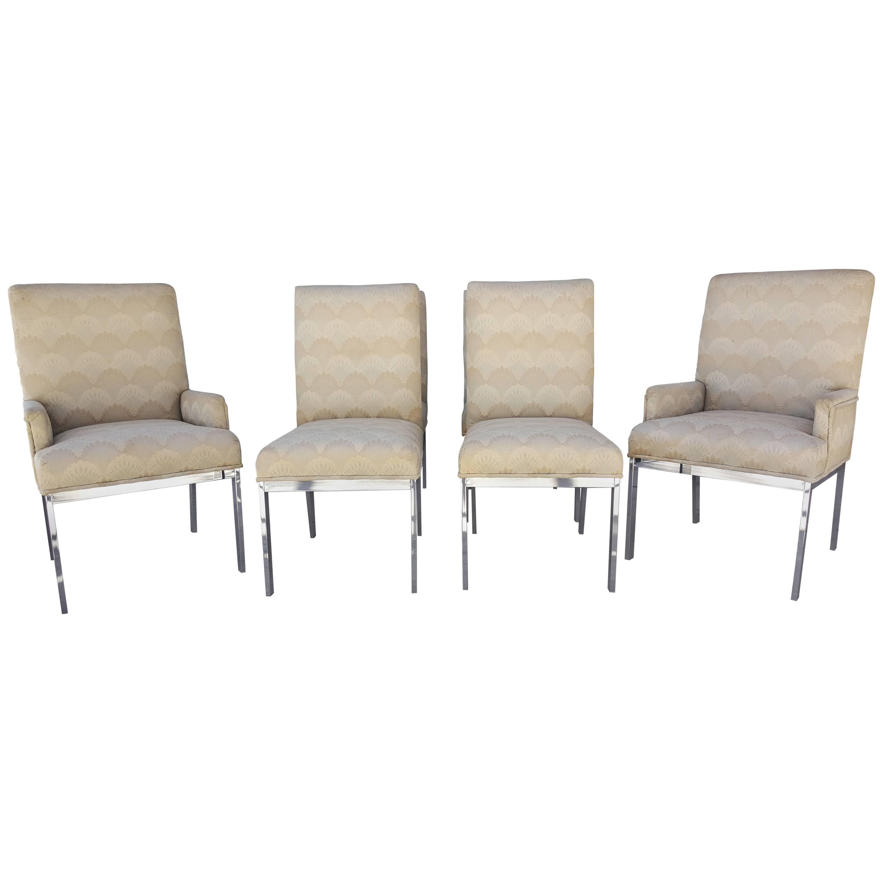 Set of Six Milo Baughman for DIA Chrome Dining Chairs For Sale