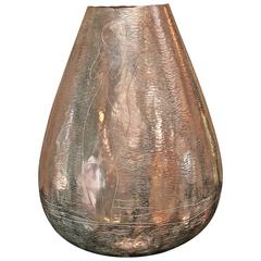 Italian Hammered Silver Vase by Luigi De Gasperi, 1933