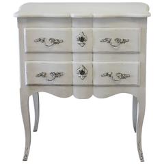 19th Century Painted French Country Side Table Commode or Nightstand