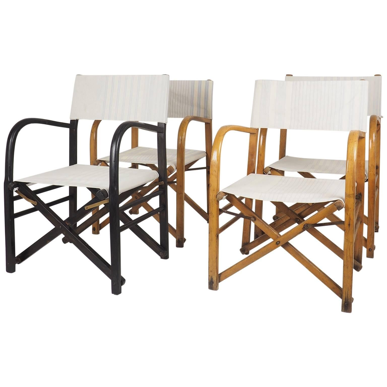 Italian Set of Early and Folding Director's Chairs, Milano, 1940s