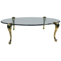 Exceptional Maison Baguès Coffee or Cocktail Table with Solid Brass Legs