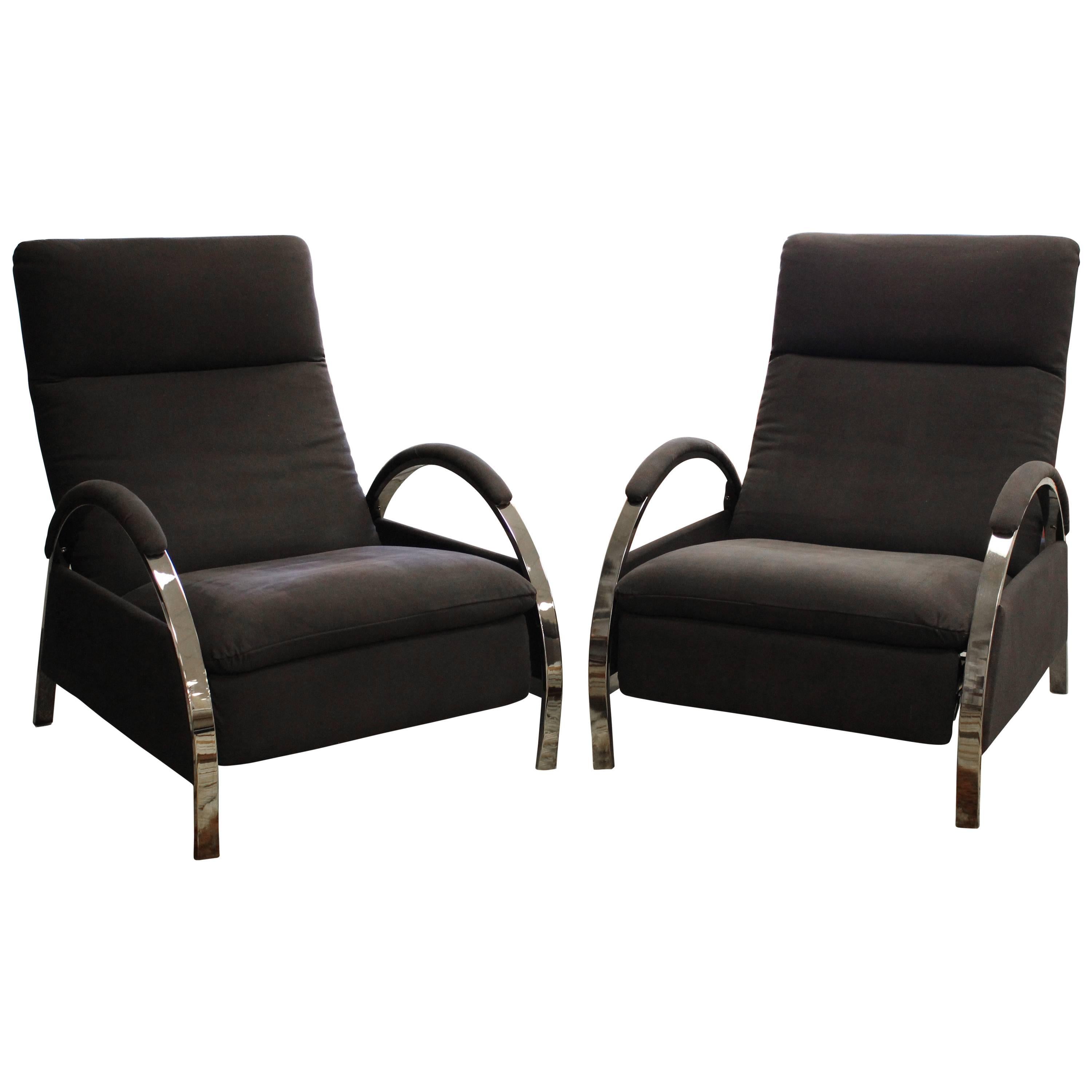 Matching Pair of George Mulhauser for DIA Model 5668-13, Reclining Lounge Chairs