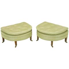 Pair of Demilune Ottomans by Kittinger 8