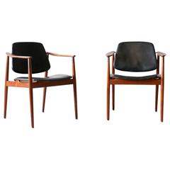 Arne Vodder BO92 Bovirke Teak Armchairs Danish Modern Vintage