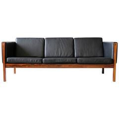 Hans Wegner AP63/3 AP Stolen Rosewood and Leather Sofa Danish Modern