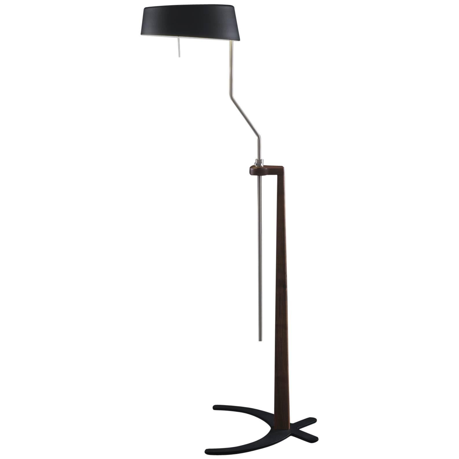 Ottavia Adjustable Oak Floor Lamp, Tato Italia For Sale