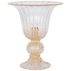 Italian Murano Glass Table Lamp in Style of Barovier & Toso Contemporary