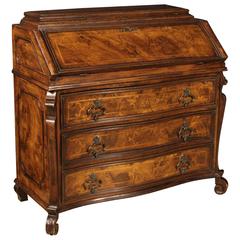 Vintage 20th Century Bureau Made by Walnut and Burl Walnut