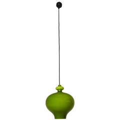 Vintage Green Pendant Lamp of Handblown Glass by Holmegaard for Staff, Germany, 1960s