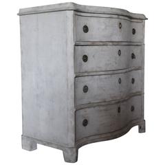 Late 19th Century Painted Swedish Bow-Fronted Commode