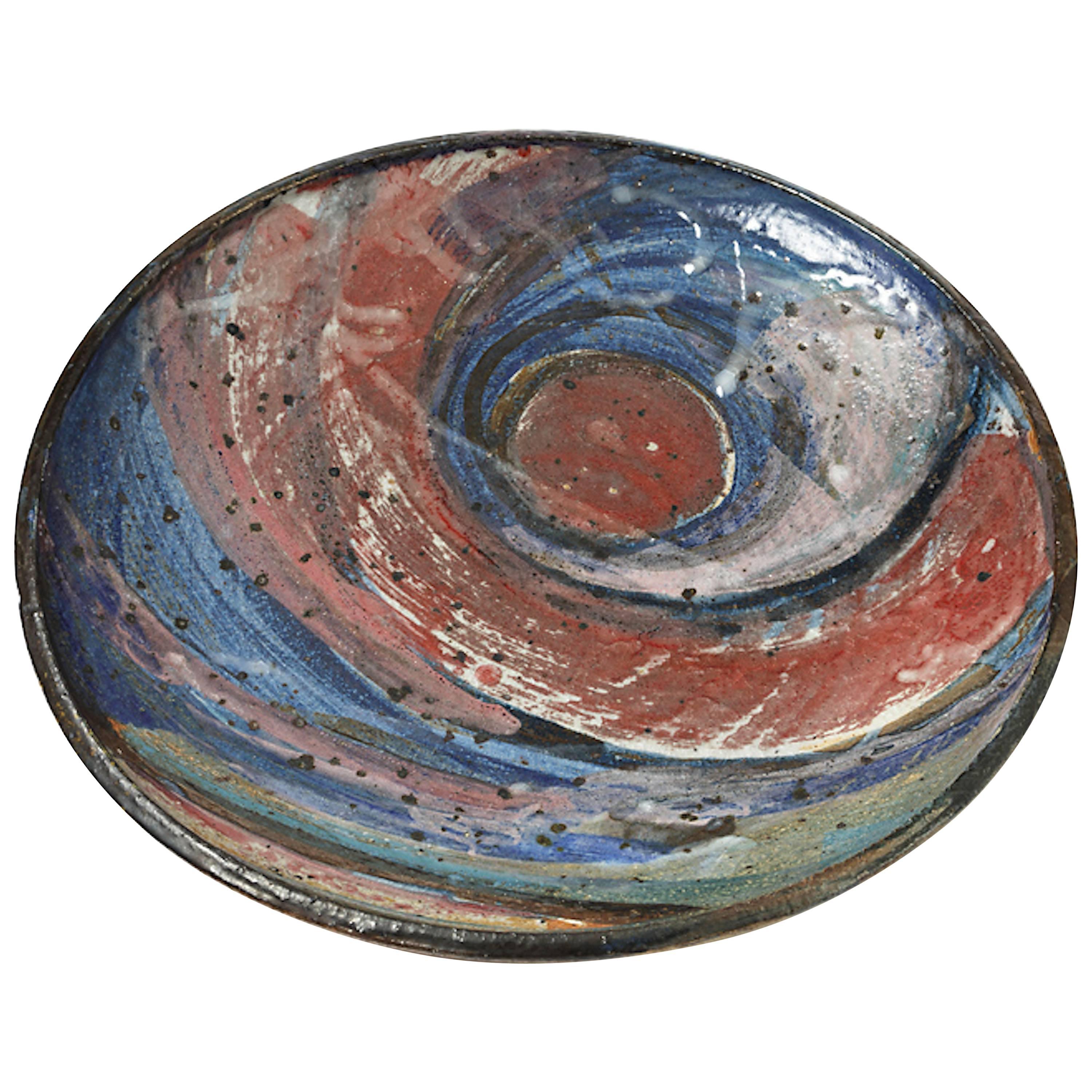Important Ceramic Plate by Alain Gaudebert, circa 1980-1990