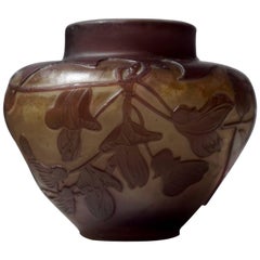 Emile Gallé French Art Nouveau Cameo Glass Vase