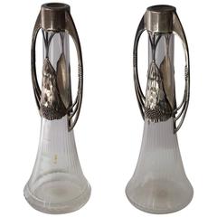 Pair of WMF Art Nouveau Silver Plated Vases 8