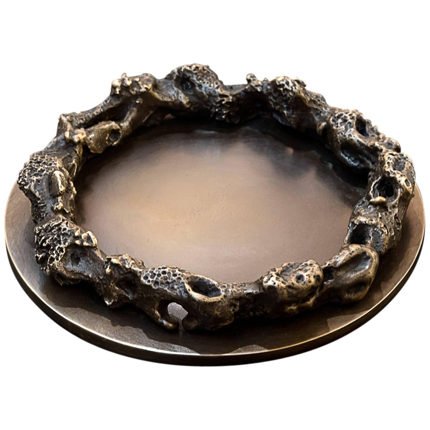 Bronze Dish, 'Grotto Circular' by Mattia Bonetti For Sale