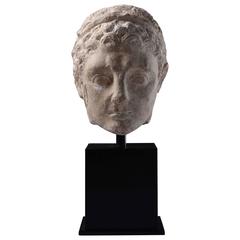 Ancient Cypriot Limestone Head, 350 BC