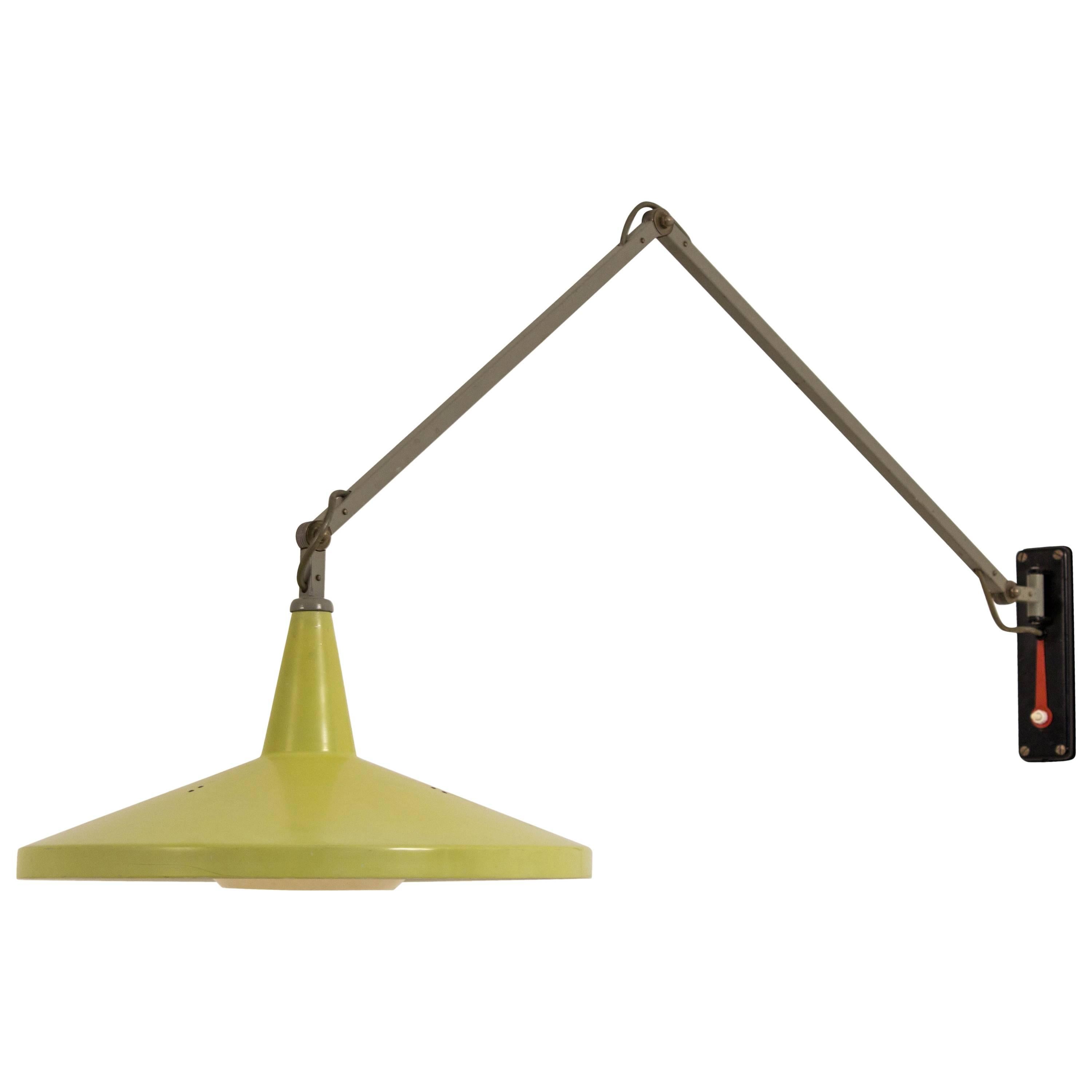 Rare Lime Color Panama Wall Lamp by Wim Rietveld for Gispen