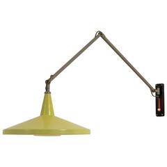 Rare Lime Color Panama Wall Lamp by Wim Rietveld for Gispen