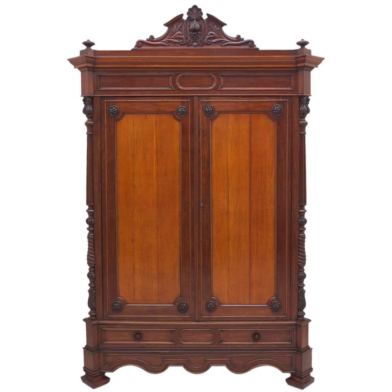 Large Antique French Napoleon III Armoire in Mahogany, circa 1870 at 1stDibs armoire napoleon