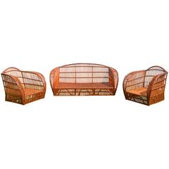 Vintage Stick Willow Wicker Set 2