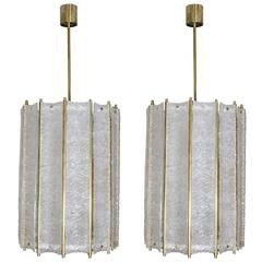 Pair of Murano Glass and Brass Lanterns 1