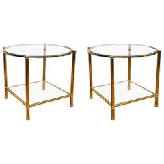 Pair of Two-Tier Pedestals in Brass at cost price