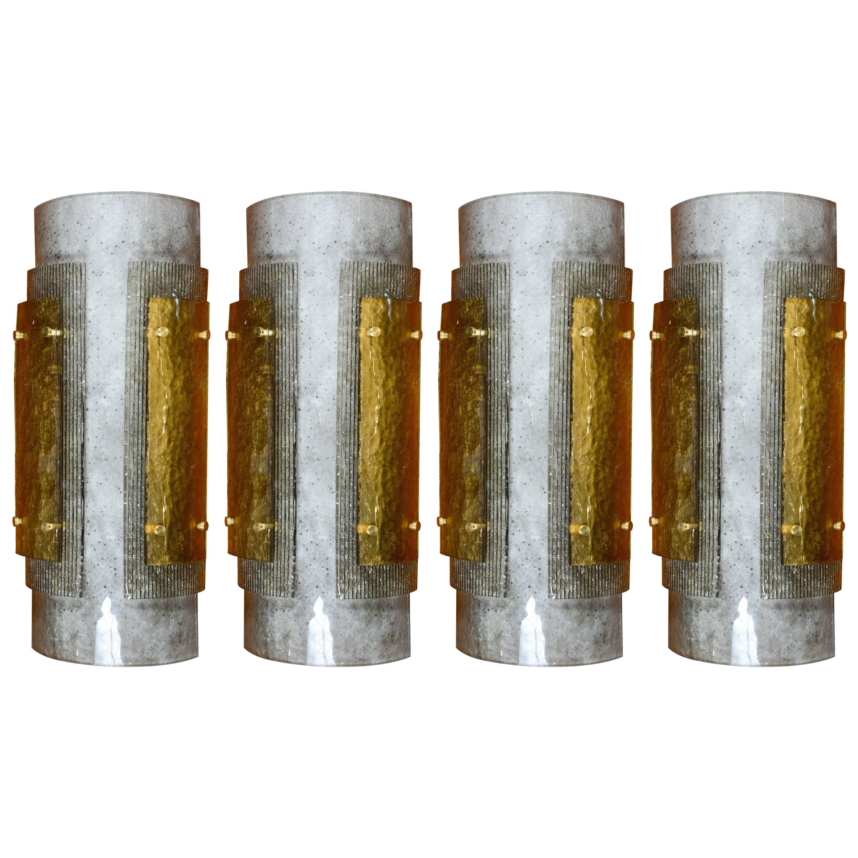 Suite of Four Murano Glass Sconces