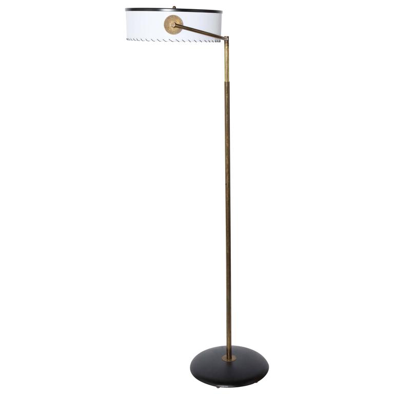 Kurt Versen Adjustable Bronze Floor Lamp With Whipstitch Parchment Kurt Versen Adjustable Bronze Floor Lamp With Whipstitch Parchment Shade 1930s For