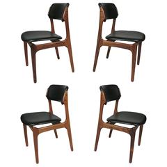 Set of Four Vintage Danish Rosewood Chairs by Eric Buck