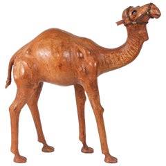 Moroccan Leather Wrapped Camel Sculpture