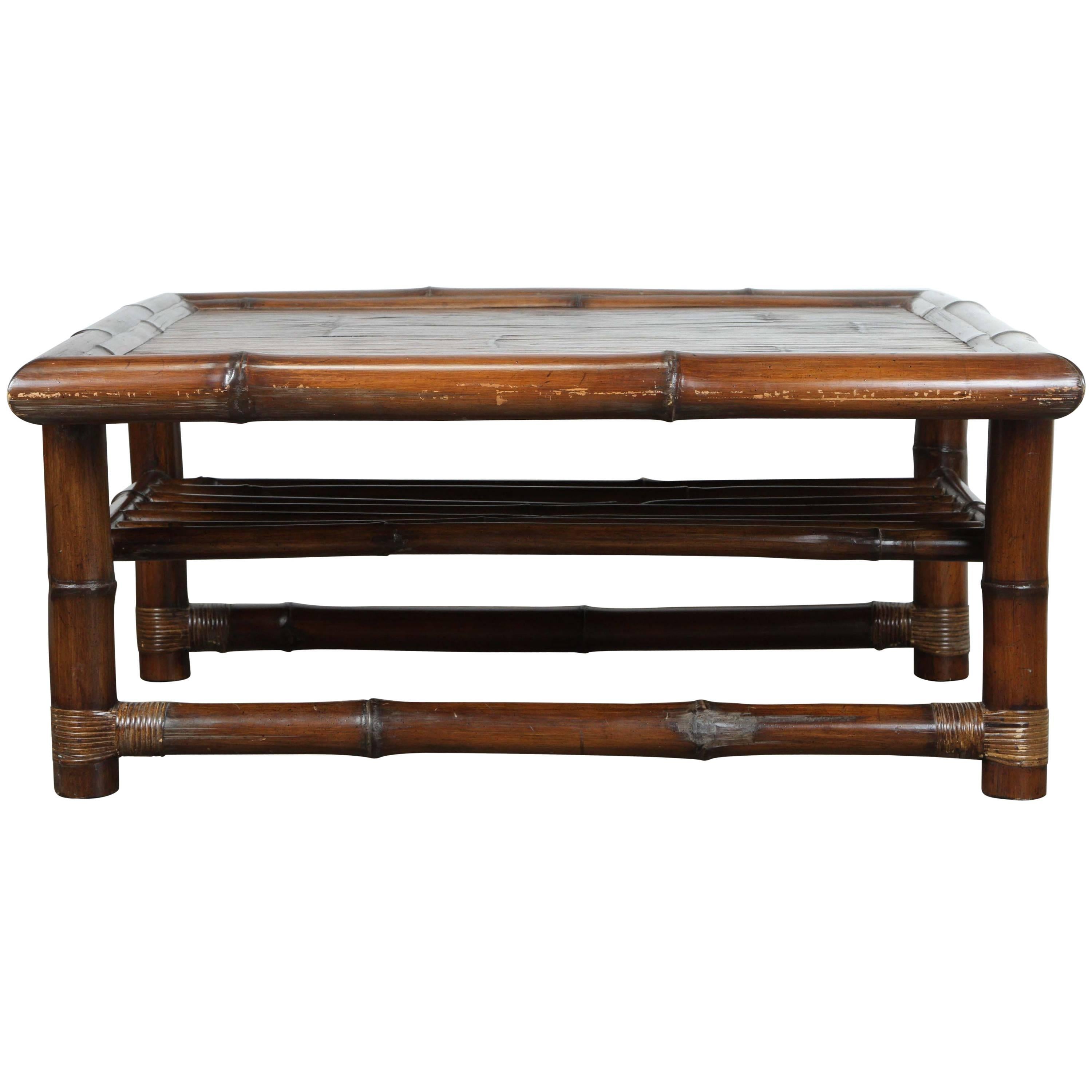 McGuire Large Bamboo Coffee Table