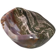 Very Large Hand-Carved Ocean Jasper Bowl from Madagascar