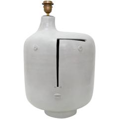 Large Ceramic Lamp Base Glazed in White