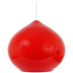 Large Red Glass Pendant Lamp by Alessandro Pianon, Gino Vistosi, Italy, 1950s
