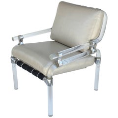 Acrylic and Leather Lounge Chair by Jeff Messerschmidt