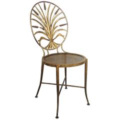 Italian Gold Leaf Sheaf of Wheat Side Chair