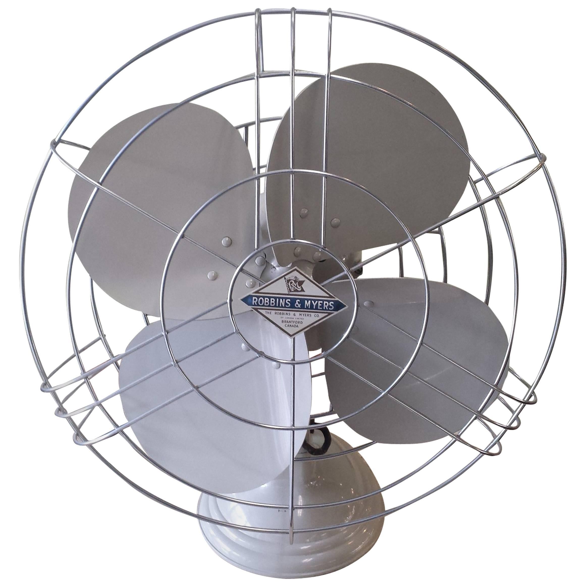 Robbins & Myers Mid-Century Electric Three-Speed Industrial Table Fan, 1950s